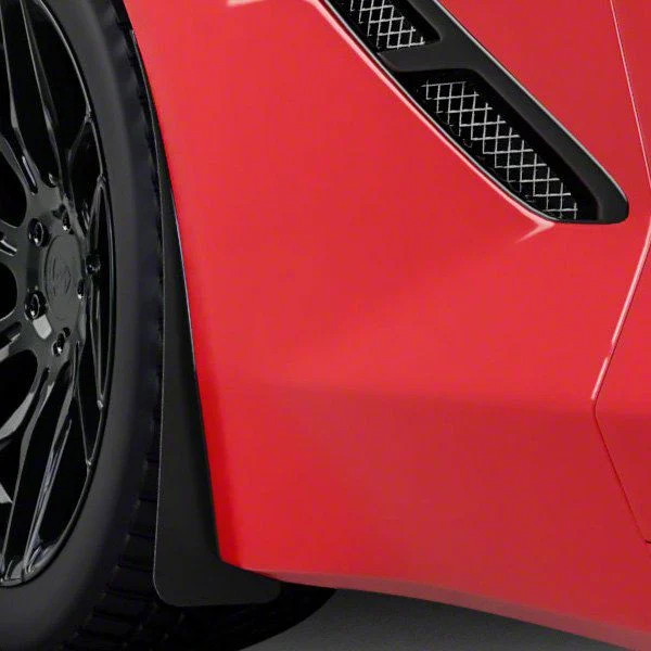 Mud Flaps; Front; Matte Black Vinyl (14-19 Corvette C7)