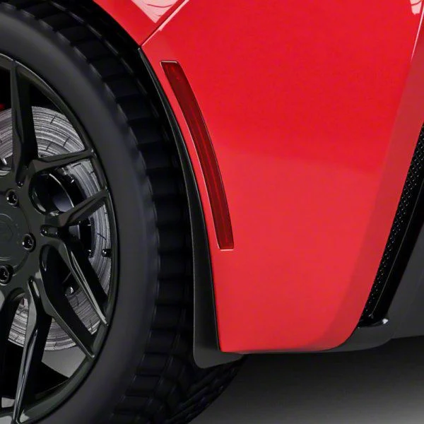 Mud Flaps; Rear; Matte Black Vinyl (14-19 Corvette C7)