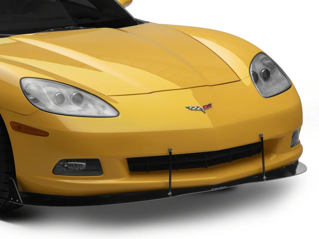 VZ Style Front Bumper Splitter; Gloss Black Vinyl (05-13 Corvette C6)