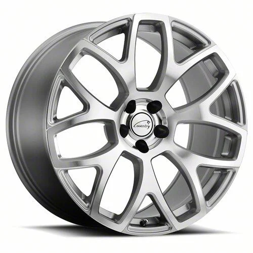 Coventry Wheels Ashford Silver with Mirror Cut Face Wheel; 19x9.5; 25mm Offset (21-26 Mustang Mach-E)