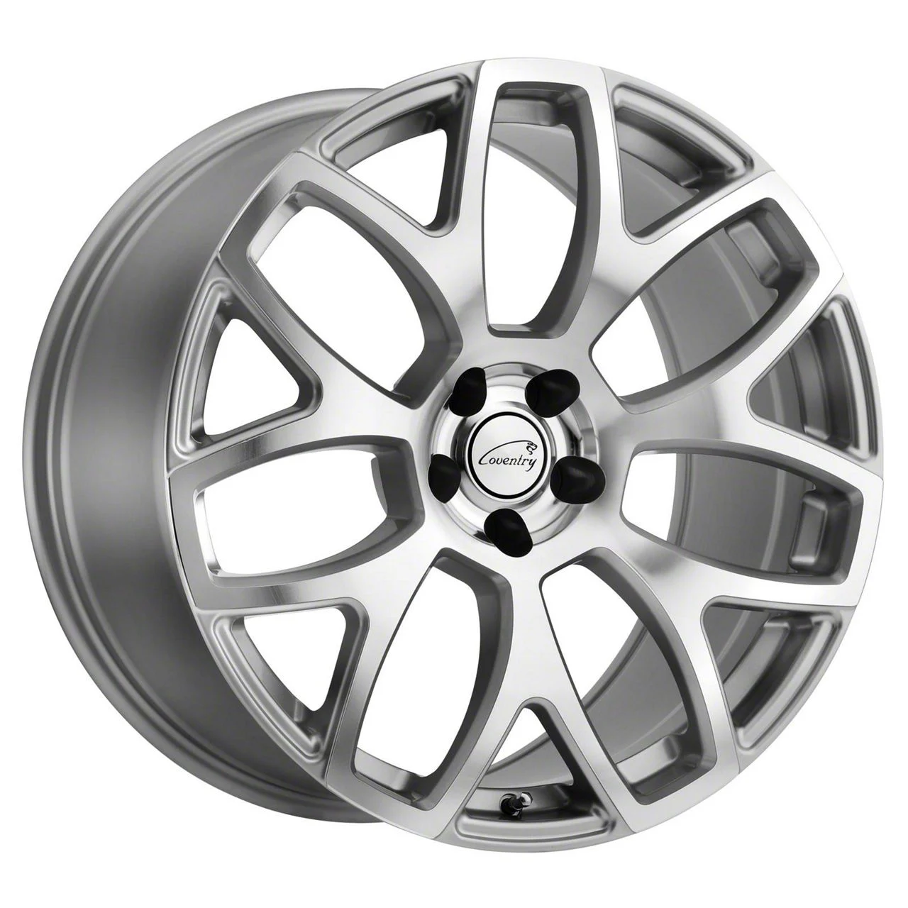 Coventry Wheels Ashford Silver with Mirror Cut Face Wheel; 19x9.5; 40mm Offset (21-26 Mustang Mach-E)