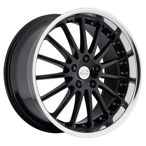 Coventry Wheels Whitley Gloss Black with Mirror Cut Lip Wheel; 19x9.5; 25mm Offset (21-26 Mustang Mach-E)