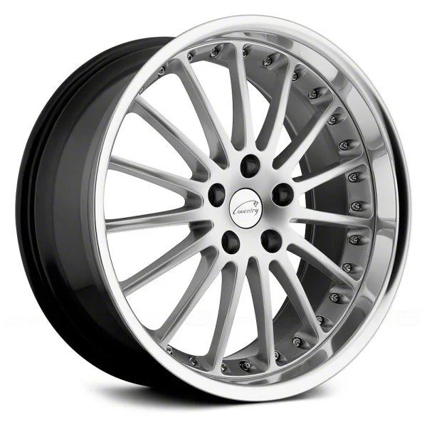 Coventry Wheels Whitley Hyper Silver with Mirror Cut Lip Wheel; Rear Only; 20x10; 39mm Offset (21-26 Mustang Mach-E)