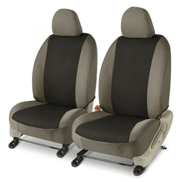 Covercraft Precision Fit Seat Covers Endura Custom Front Row Seat Covers; Black/Charcoal (16-24 Camaro Coupe w/o RECARO Seats)