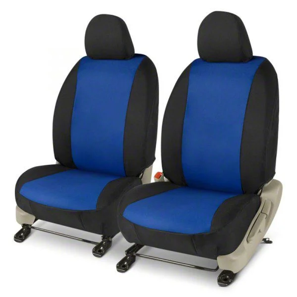 Covercraft Precision Fit Seat Covers Endura Custom Front Row Seat Covers; Blue/Black (16-24 Camaro Coupe w/o RECARO Seats)