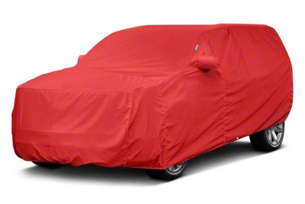 Covercraft Custom Car Covers WeatherShield HP Car Cover; Red (20-26 Corvette C8 w/o Low Spoiler)
