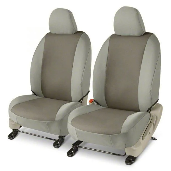 Covercraft Precision Fit Seat Covers Endura Custom Front Row Seat Covers; Charcoal/Silver (15-23 Mustang Convertible)