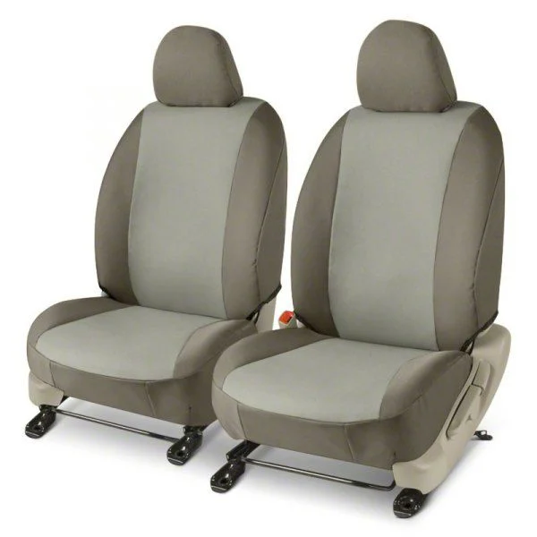 Covercraft Precision Fit Seat Covers Endura Custom Front Row Seat Covers; Silver/Charcoal (15-23 Mustang Convertible)