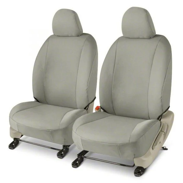Covercraft Precision Fit Seat Covers Endura Custom Front Row Seat Covers; Silver (15-23 Mustang Fastback w/o RECARO Seats)