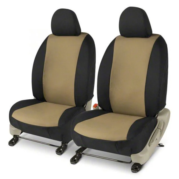 Covercraft Precision Fit Seat Covers Endura Custom Front Row Seat Covers; Tan/Black (15-23 Mustang Convertible)