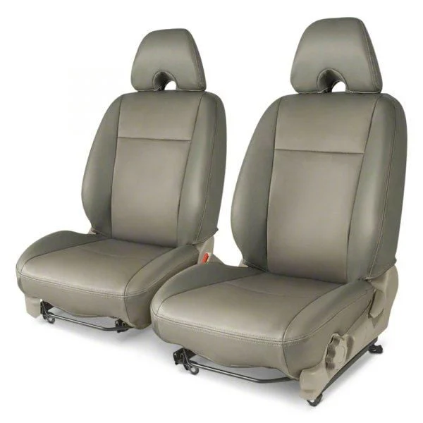 Covercraft Precision Fit Seat Covers Leatherette Custom Front Row Seat Covers; Light Gray (15-23 Mustang Fastback w/o RECARO Seats)
