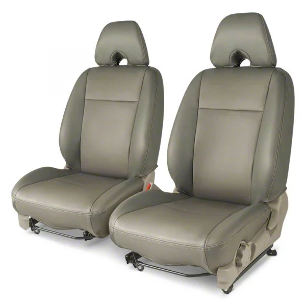 Covercraft Precision Fit Seat Covers Leatherette Custom Front Row Seat Covers; Light Gray (15-23 Mustang Convertible)