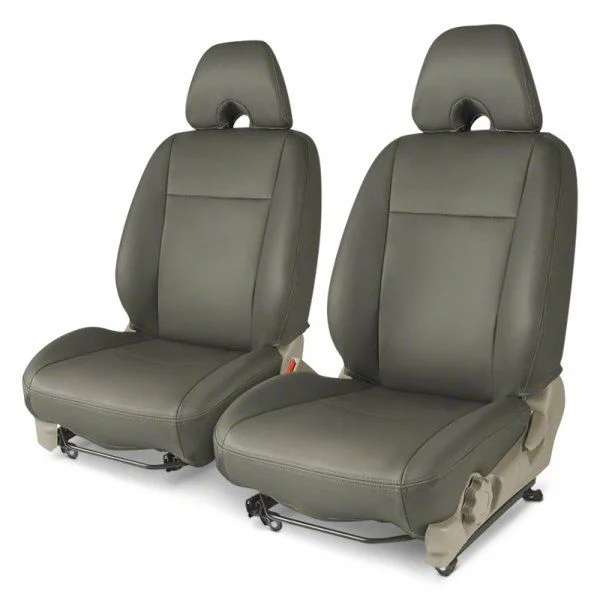 Covercraft Precision Fit Seat Covers Leatherette Custom Front Row Seat Covers; Medium Gray (15-23 Mustang Fastback w/o RECARO Seats)