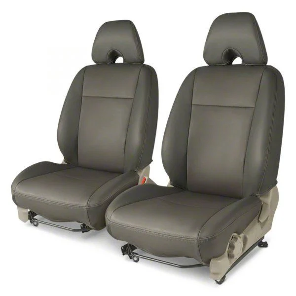 Covercraft Precision Fit Seat Covers Leatherette Custom Front Row Seat Covers; Stone (15-23 Mustang Convertible)