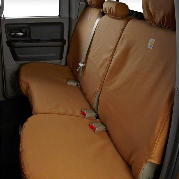 Covercraft SeatSaver Custom Second Row Seat Cover; Carhartt Brown (20-26 Silverado 2500 HD Crew Cab w/o Fold-Down Armrest)