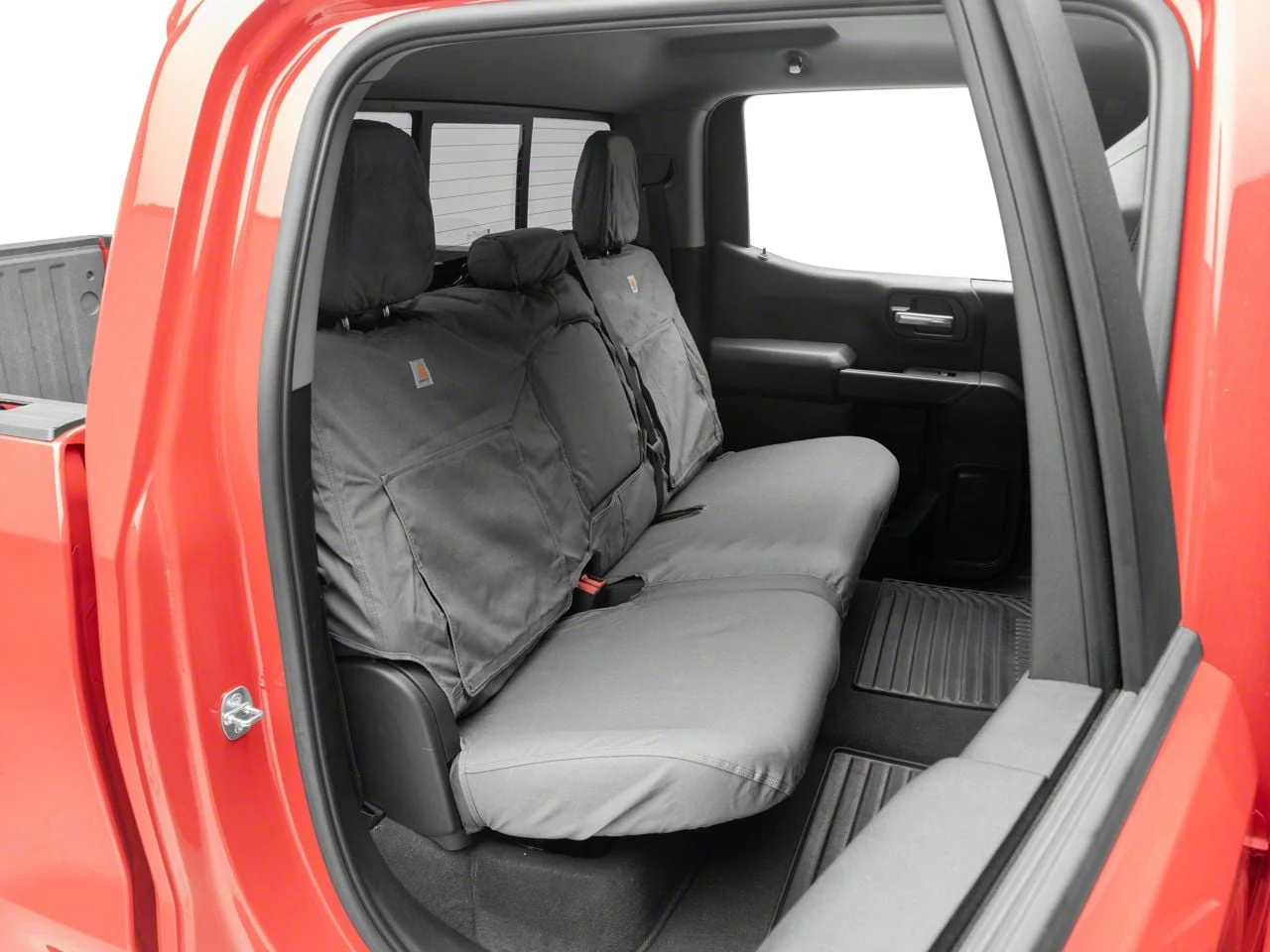 Covercraft SeatSaver Custom Second Row Seat Cover; Carhartt Gravel (20-26 Silverado 2500 HD Crew Cab w/ Fold-Down Armrest)