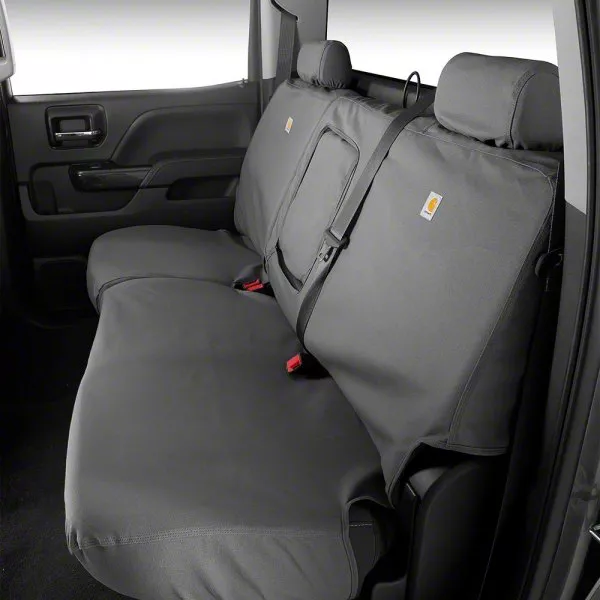Covercraft SeatSaver Custom Second Row Seat Cover; Carhartt Gravel (20-26 Silverado 2500 HD Crew Cab w/o Fold-Down Armrest)