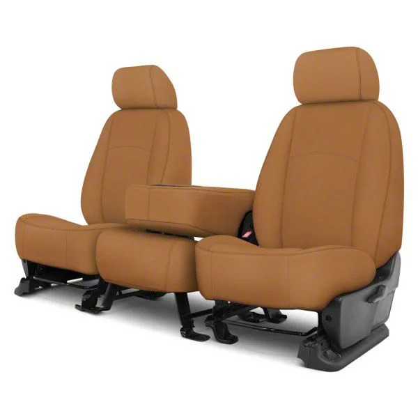 Covercraft SeatSaver Custom Front Seat Covers; Carhartt Brown (20-26 Silverado 3500 HD w/ Front Bench Seat & Fold-Down Console w/ Lid)