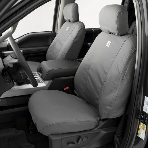 Covercraft SeatSaver Custom Front Seat Covers; Carhartt Gravel (20-22 Silverado 3500 HD w/ Bucket Seats)