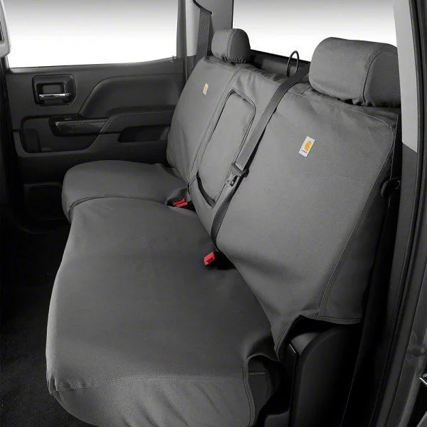 Covercraft SeatSaver Custom Second Row Seat Cover; Carhartt Gravel (20-26 Silverado 3500 HD Crew Cab w/o Fold-Down Armrest)
