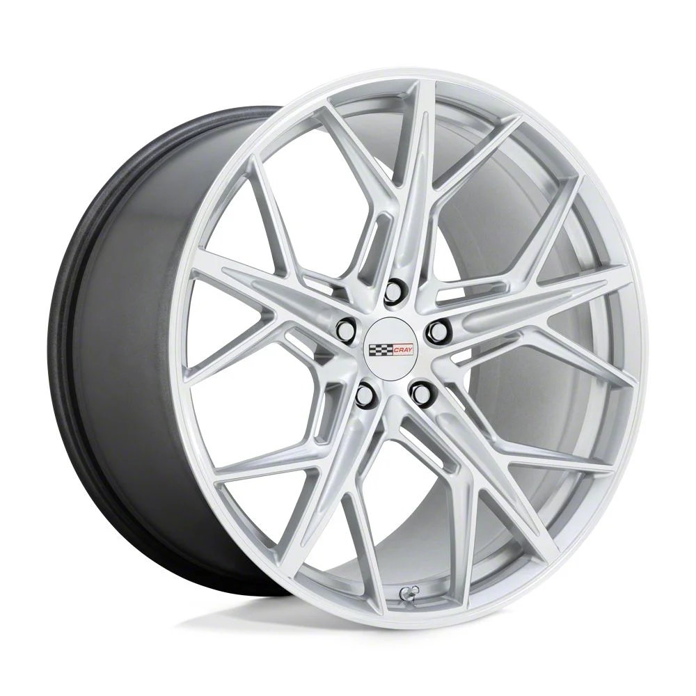 Cray Hammerhead Gloss Silver with Mirror Cut Face Wheel; Rear Only; 21x12; 52mm Offset (20-26 Corvette C8, Excluding Z06)