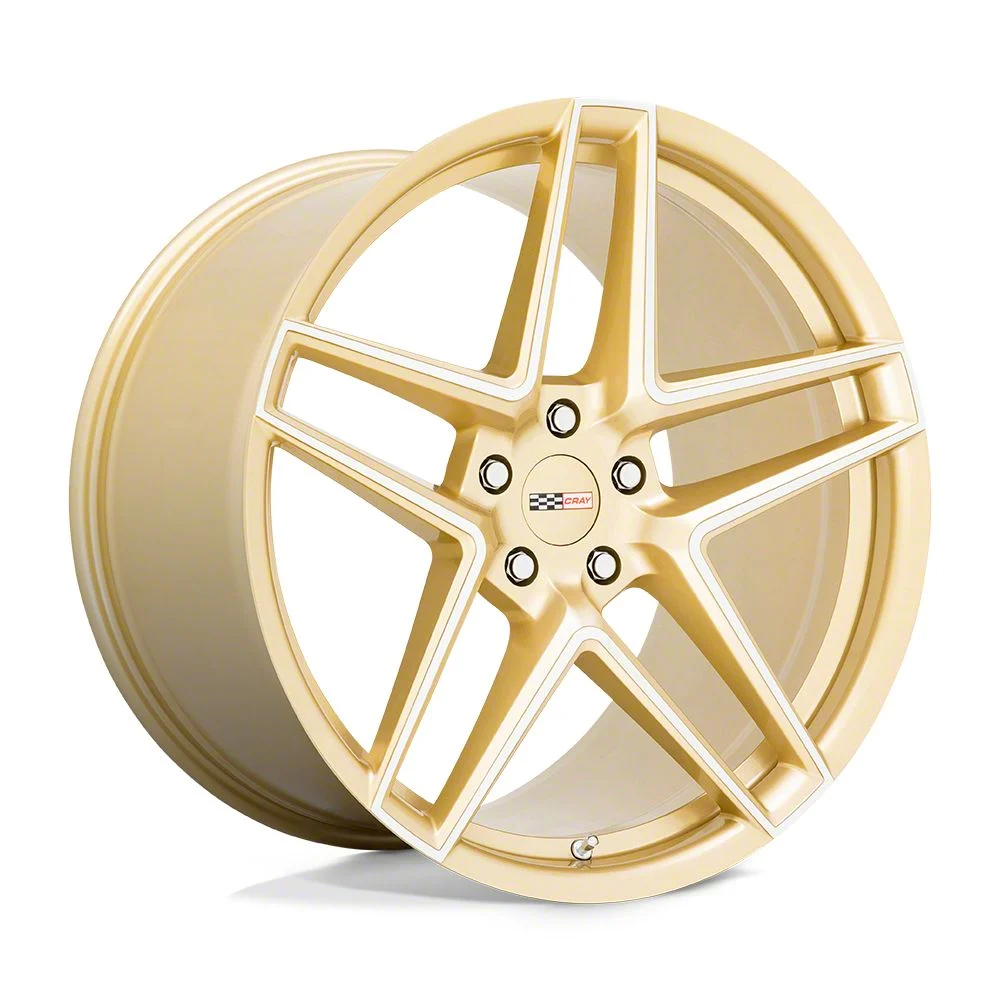 Cray Panthera Gloss Gold with Mirror Cut Face Wheel; Rear Only; 21x12; 52mm Offset (20-26 Corvette C8, Excluding Z06)