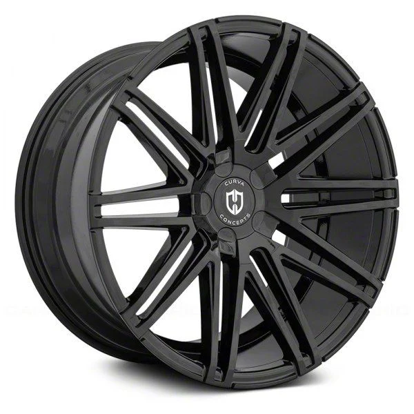 Curva Concepts C48 Gloss Black Wheel; Rear Only; 22x10.5; 25mm Offset (06-10 RWD Charger)