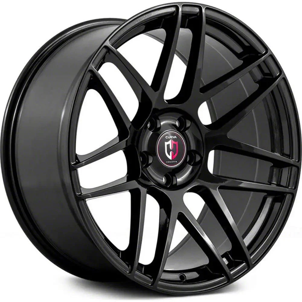Curva Concepts C300 Gloss Black Wheel; Rear Only; 22x10.5; 25mm Offset (08-23 RWD Challenger, Excluding Widebody)