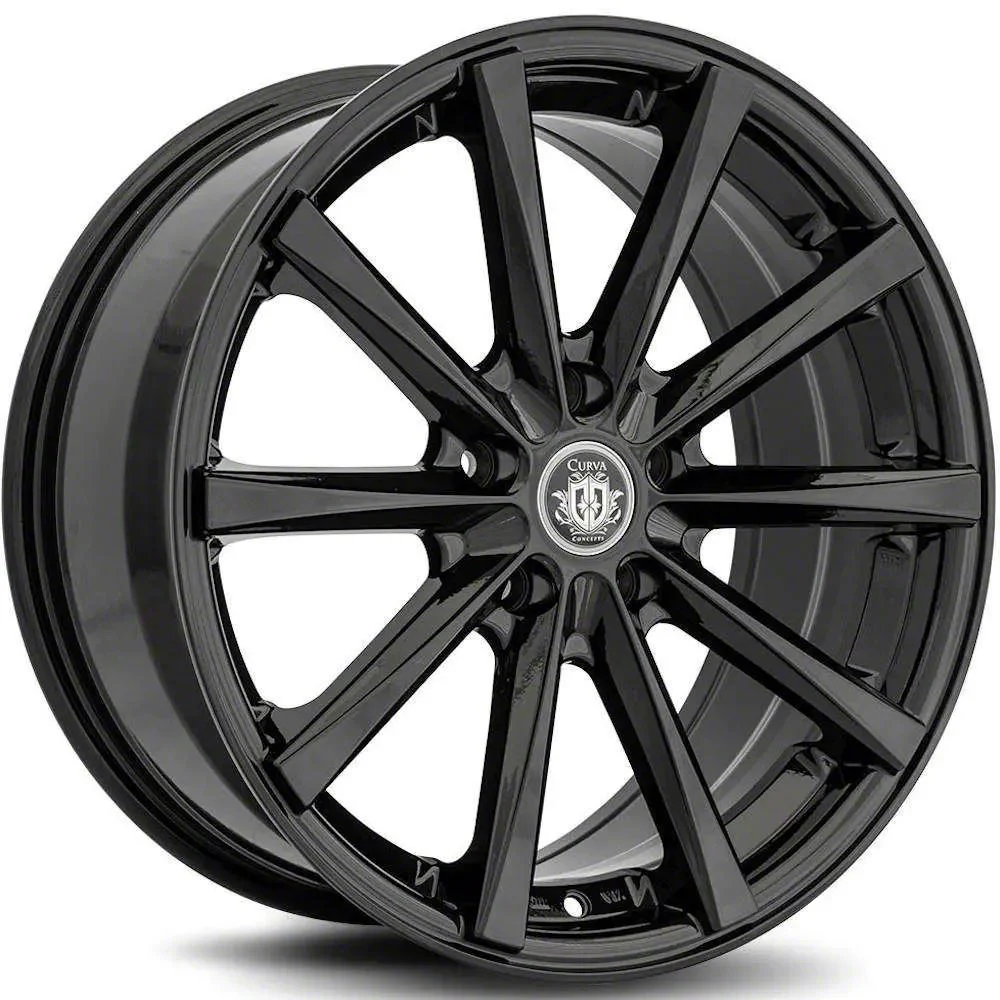 Curva Concepts C10N Gloss Black Wheel; 19x9; 38mm Offset (21-26 Mustang Mach-E)