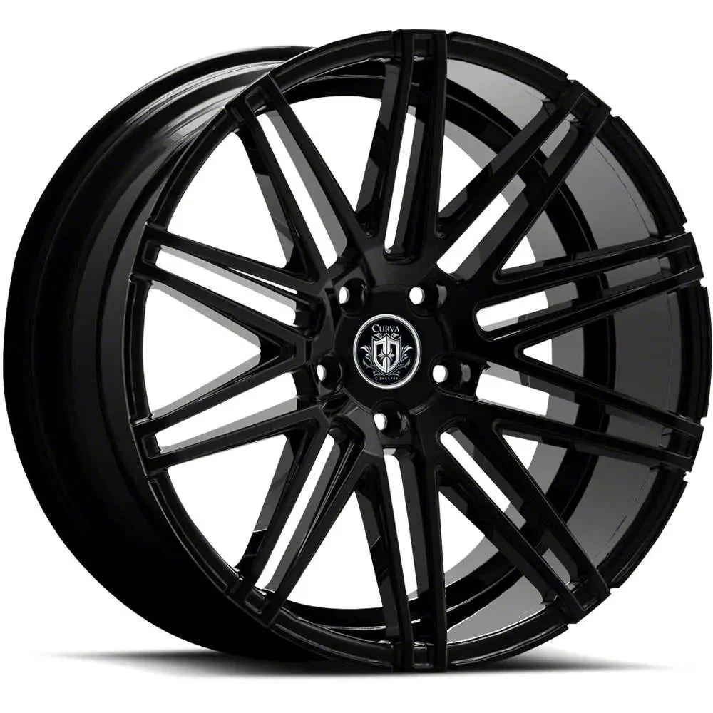 Curva Concepts C48 Gloss Black Wheel; 22x9; 30mm Offset (21-26 Mustang Mach-E)