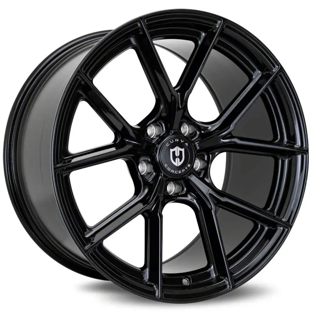 Curva Concepts C70 Gloss Black Wheel; 18x8.5; 35mm Offset (21-26 Mustang Mach-E, Excluding GT)
