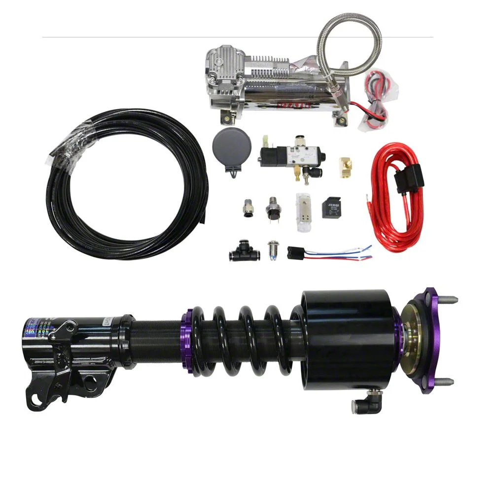 D2 Racing RS Series Coil-Over Kit with Front Air Cups and Gold Tankless Control System (07-23 AWD Charger)