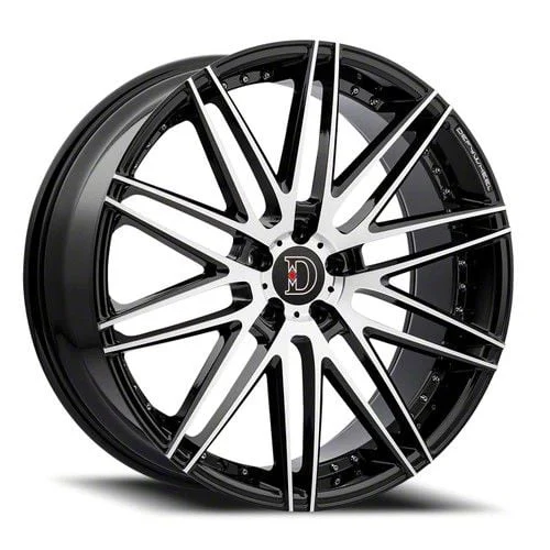 Defy D01 Gloss Black Machined Wheel; 20x9; 40mm Offset (10-14 Mustang)