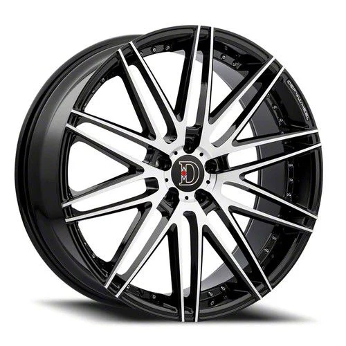 Defy D01 Gloss Black Machined Wheel; 20x9; 40mm Offset (15-23 Mustang GT, EcoBoost, V6)