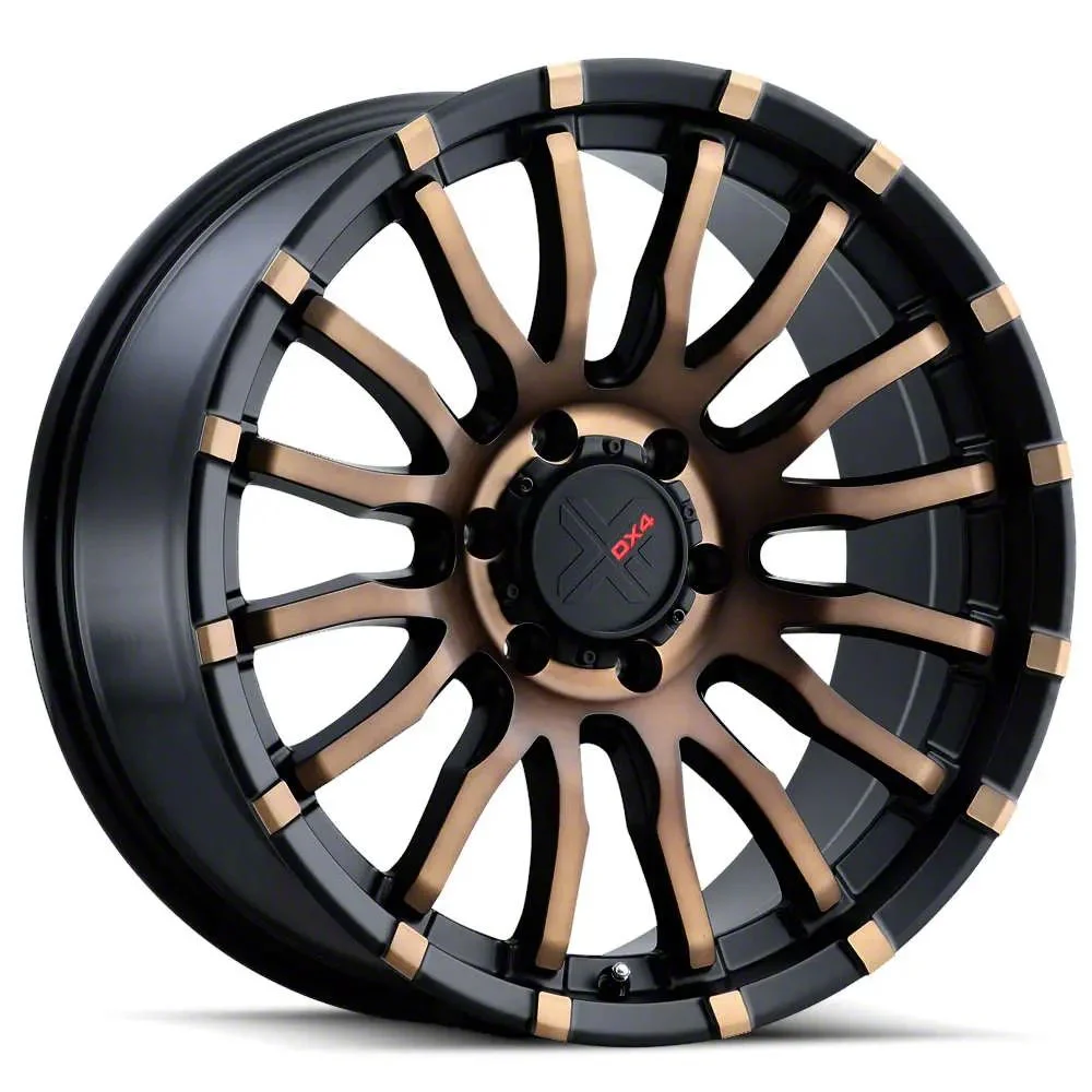 DX4 Wheels OCTANE Flat Black with Bronze Shadow 6-Lug Wheel; 20x9; 10mm Offset (21-26 F-150)