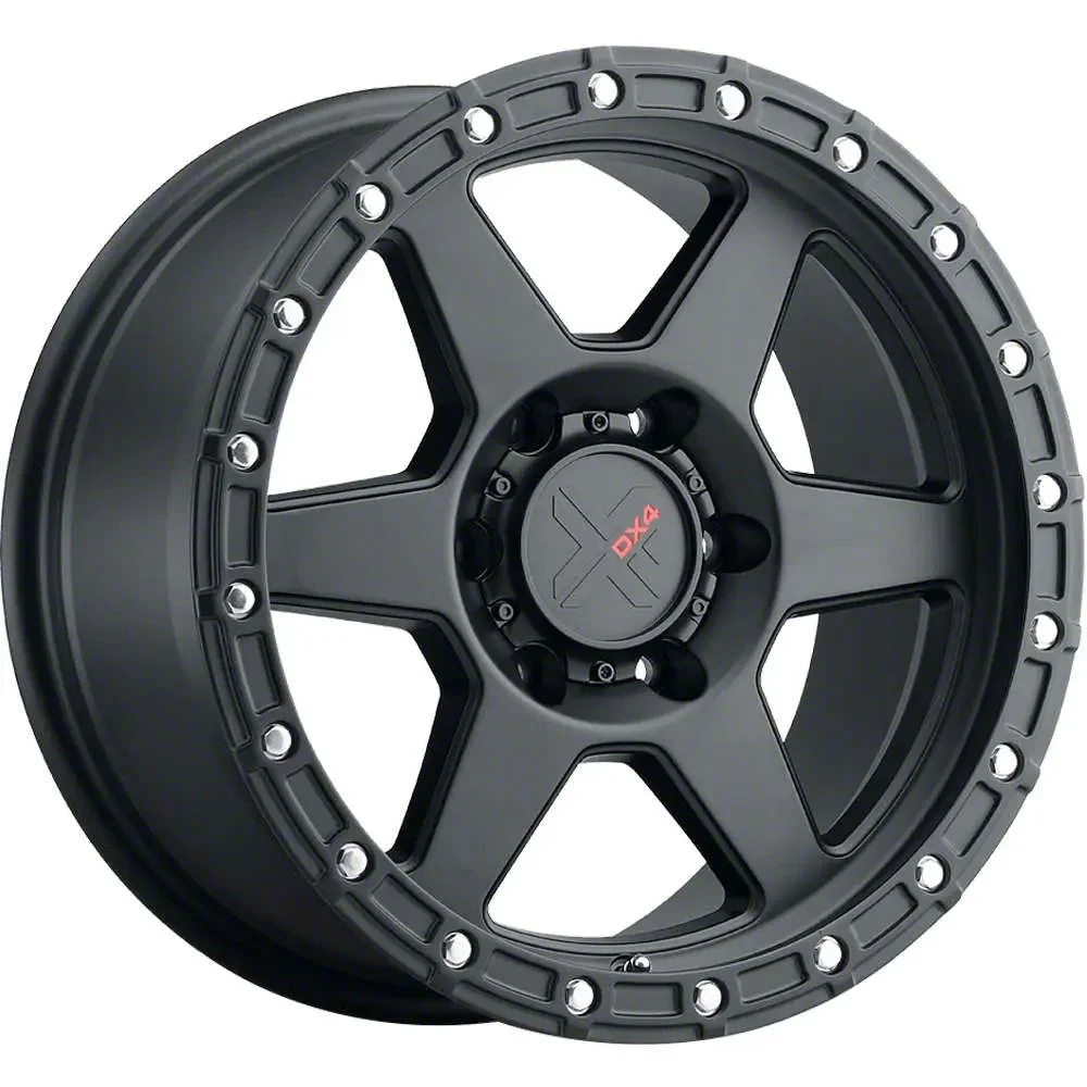 DX4 Wheels RECON Flat Black 6-Lug Wheel; 17x8.5; 10mm Offset (21-26 F-150)