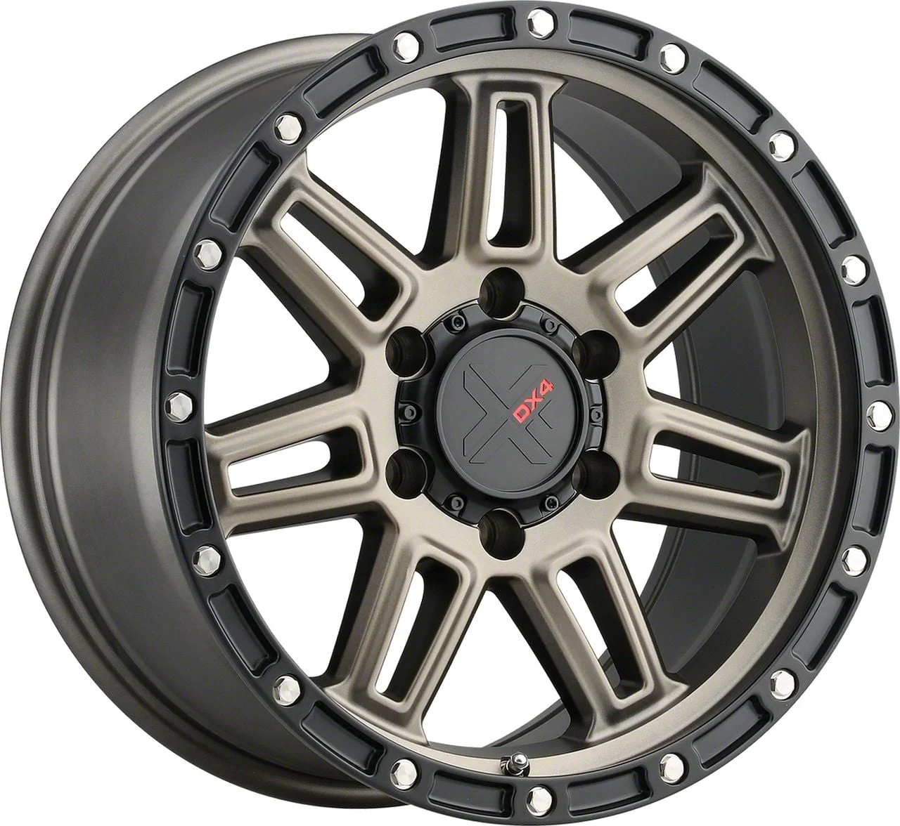 DX4 Wheels REBEL Matte Bronze with Black Ring 6-Lug Wheel; 18x9; 18mm Offset (19-23 Ranger)