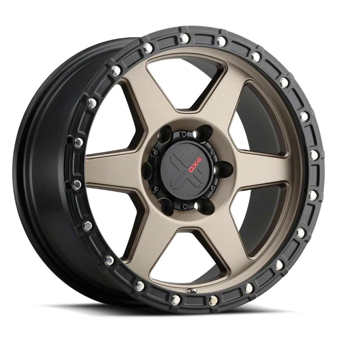 DX4 Wheels RECON Matte Bronze with Black Ring 6-Lug Wheel; 18x9; 18mm Offset (19-23 Ranger)