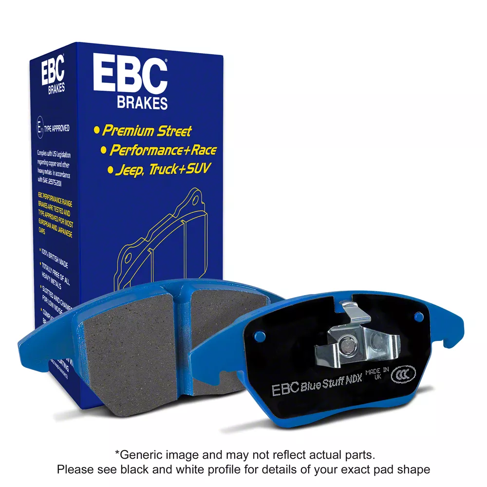 EBC Brakes Bluestuff NDX Fastest Street and Race High-Friction Metallic Brake Pads; Front Pair (12-15 Camaro ZL1; 17-24 Camaro SS w/ 6-Piston Front Calipers)