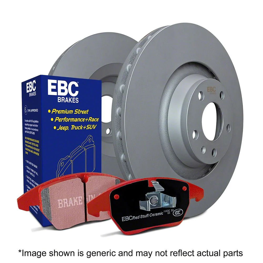 EBC Brakes Stage 12 Redstuff Brake Rotor and Pad Kit; Rear (14-19 Corvette C7 Stingray w/ J55 Brake Package)