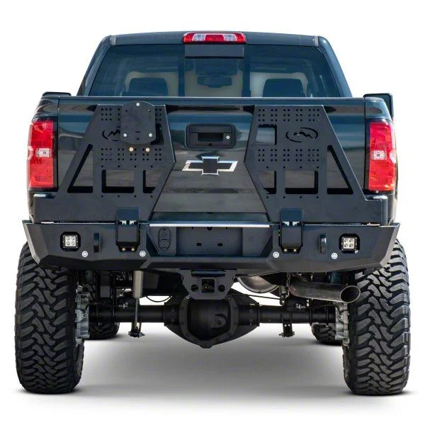 Expedition One Dual Swing Rear Bumper; Textured Black (15-19 Silverado 2500 HD)