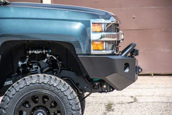 Expedition One Range Max Front Bumper with Hoop; Textured Black (15-19 Silverado 2500 HD)