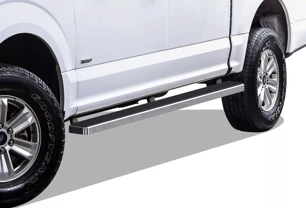 5-Inch iStep SS Running Boards; Hairline Silver (15-26 F-150 SuperCrew)