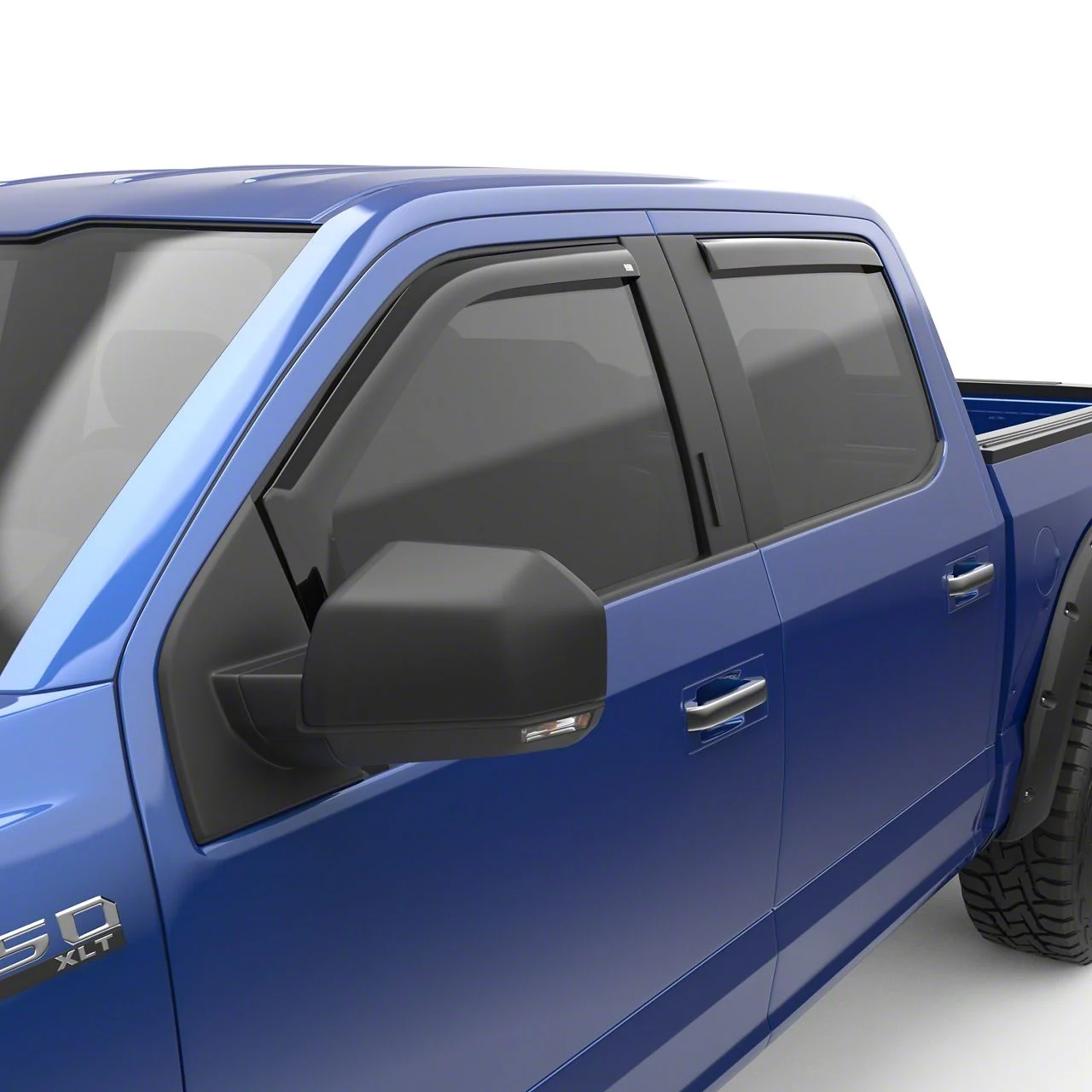EGR In-Channel Window Visors; Front and Rear; Dark Smoke (17-26 F-250 Super Duty SuperCab)