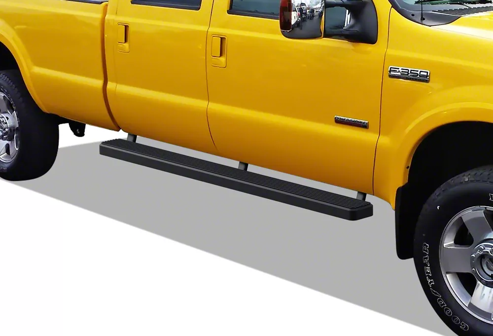 5-Inch iStep SS Running Boards; Black (11-16 F-350 Super Duty SuperCrew)