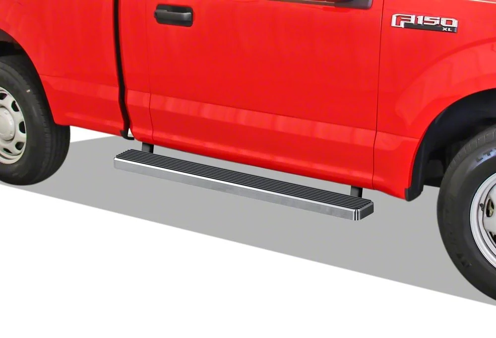 5-Inch iStep SS Running Boards; Hairline Silver (17-26 F-350 Super Duty Regular Cab)