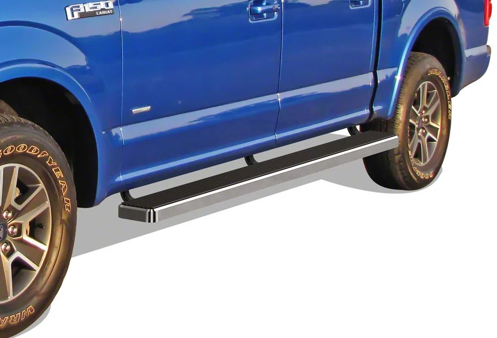 6-Inch iStep SS Running Boards; Hairline Silver (17-26 F-350 Super Duty SuperCrew)