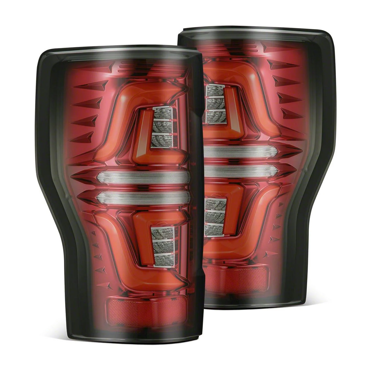 AlphaRex PRO-Series LED Tail Lights; Red Housing; Smoked Lens (17-19 F-350 Super Duty w/o BLIS)