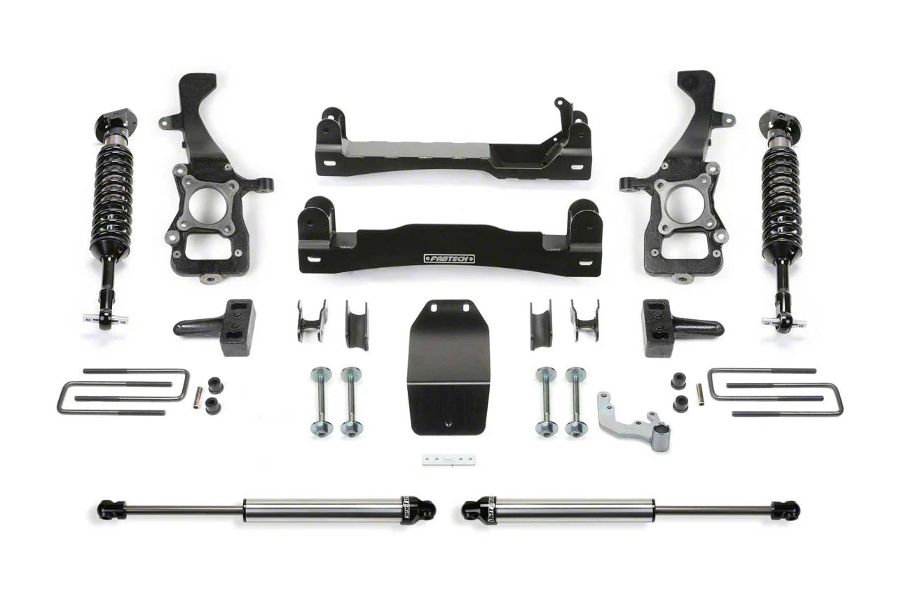 Fabtech 4-Inch Suspension Lift Kit with Front Dirt Logic 2.5 Coil-Over and Rear Dirt Logic 2.25 Shocks (21-26 4WD F-150 SuperCrew w/o CCD System, Excluding PowerBoost, Powerstroke & Raptor)