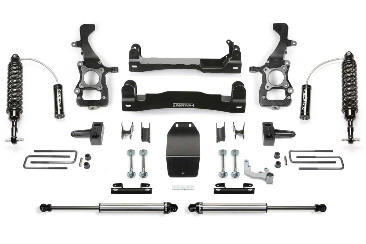 Fabtech 4-Inch Suspension Lift Kit with Front Dirt Logic 2.5 Reservoir Coil-Overs and Rear Dirt Logic 2.25 Shocks (21-26 4WD F-150 SuperCrew w/o CCD System, Excluding PowerBoost, Powerstroke & Raptor)